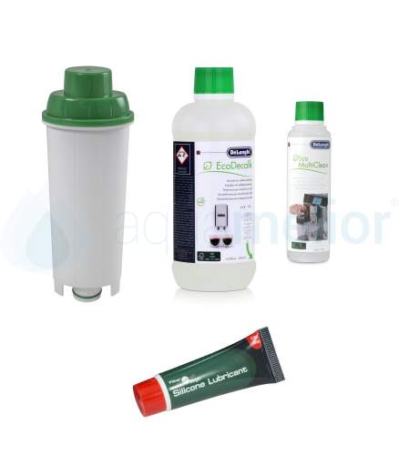 Zestaw DeLonghi CFL-950B FilterLogic filtr + CFL-650 smar 10g + odkamieniacz DLSC500 500ml + Eco MultiClean DLSC550 250ml