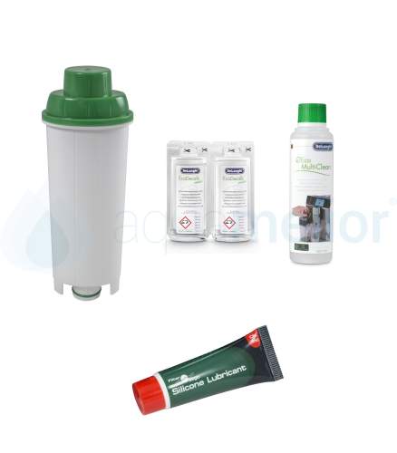 Zestaw DeLonghi CFL-950B FilterLogic filtr + CFL-650 smar 10g + odkamieniacz DLSC200 2x100ml + Eco MultiClean DLSC550 250ml