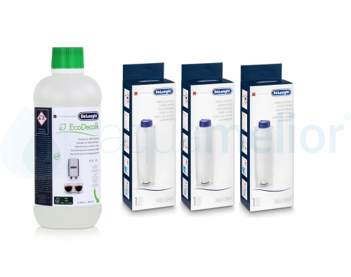 Zestaw DeLonghi DLSC002 filtr 3 szt + odkamieniacz DLSC500 500ml