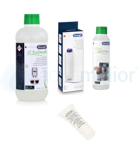 Zestaw DeLonghi DLSC002 filtr + odkamieniacz DLSC500 500ml + Eco MultiClean DLSC550 250ml + SER0354 smar 5g