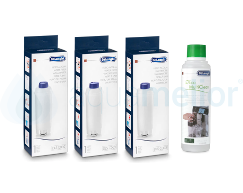 Zestaw DeLonghi DLSC002 filtr 3 szt + Eco MultiClean DLSC550 250ml