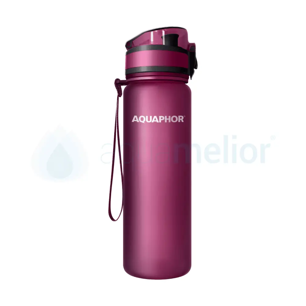 Aquaphor City butelka filtrująca bordowa 0,5l z 1 filtrem 4.png