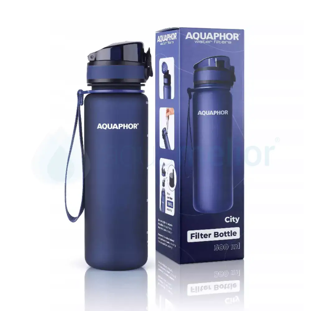 Aquaphor City butelka filtrująca granatowa 0,5l z 1 filtrem 2.webp