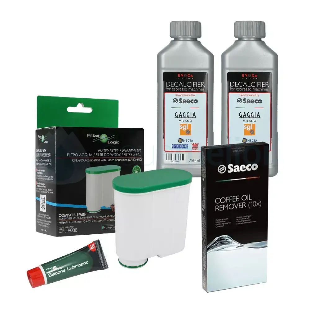 Filtr do ekspresu Filter Logic CFL-903B dla Saeco Philips AquaClean CA6903 + Odkamieniacz CA6700 500ml + Tabletki czyszczące CA6704 + Smar CFL-650.webp