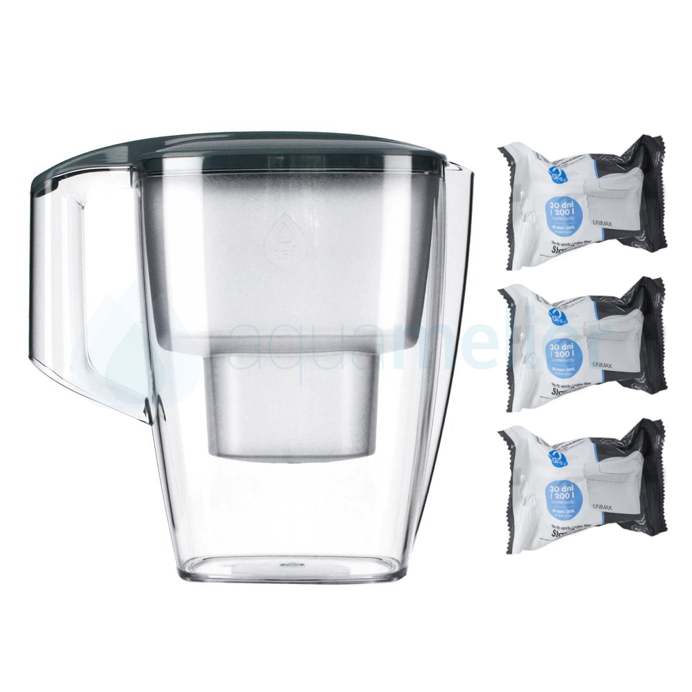 Dafi START 4,0L STALOWY Dzbanek do wody filtr 3 szt unimax.png
