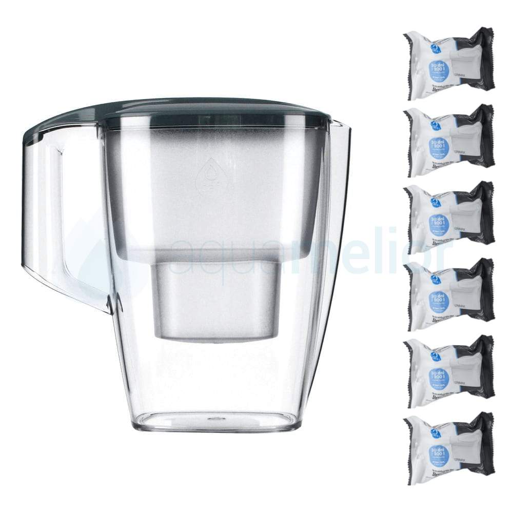 Dafi START 4,0L STALOWY Dzbanek do wody filtr 6 szt unimax.png