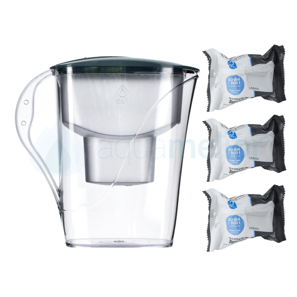 Dafi START 3,3L STALOWY Unimax Dzbanek do wody filtr 3 szt unimax.png