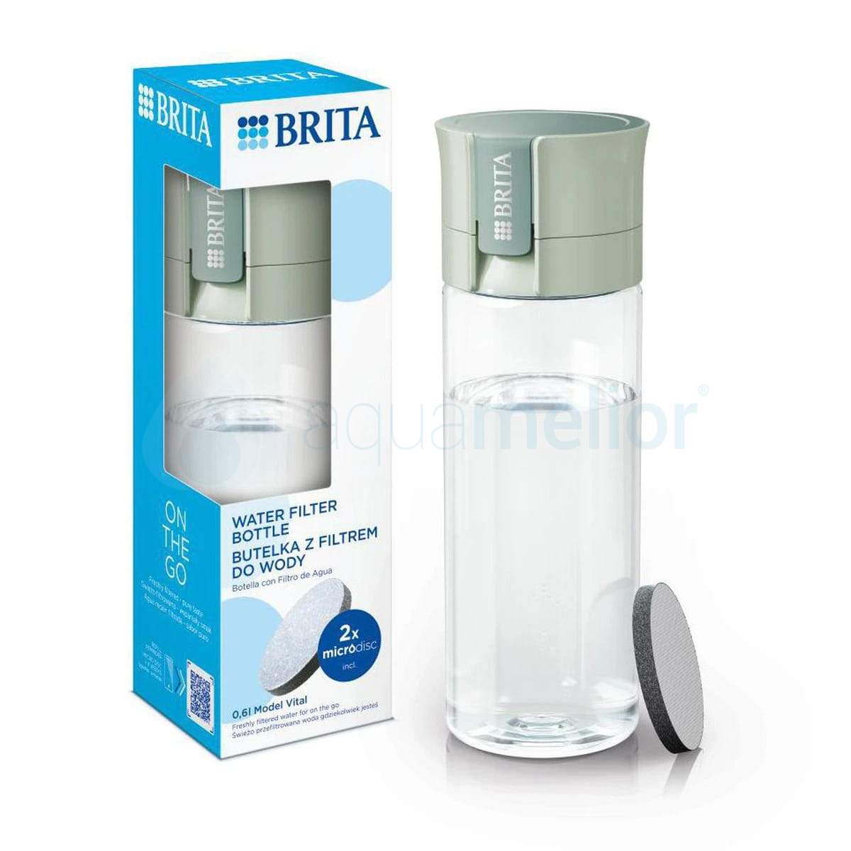 Brita Fill&Go Vital butelka filtrująca 600ml – zieleń +2 filtry MicroDisc.jpg