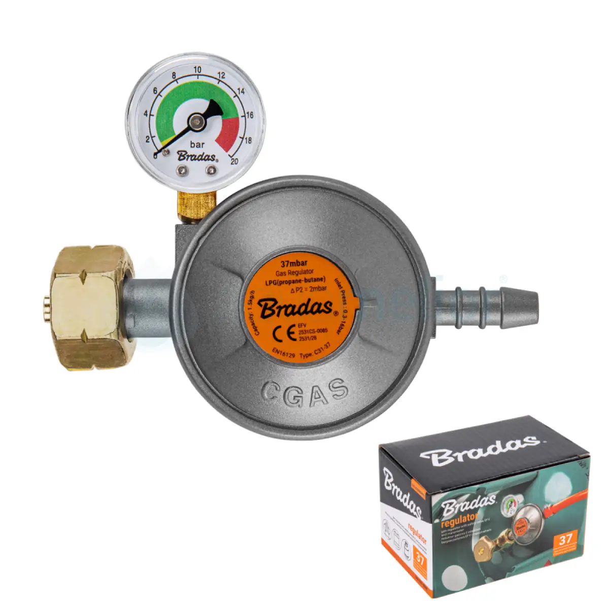 Bradas RG C31-37M Reduktor gazowy z manometrem i zaworem bezpieczeństwa EFV.png