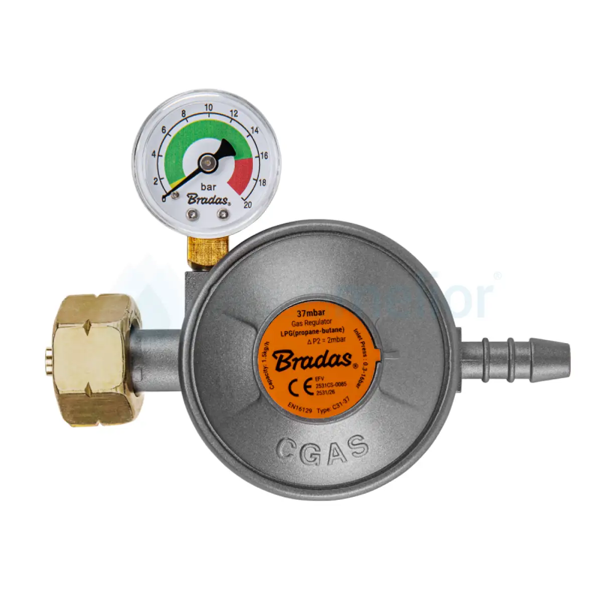 Bradas RG C31-37M Reduktor gazowy z manometrem i zaworem bezpieczeństwa EFV-4.png