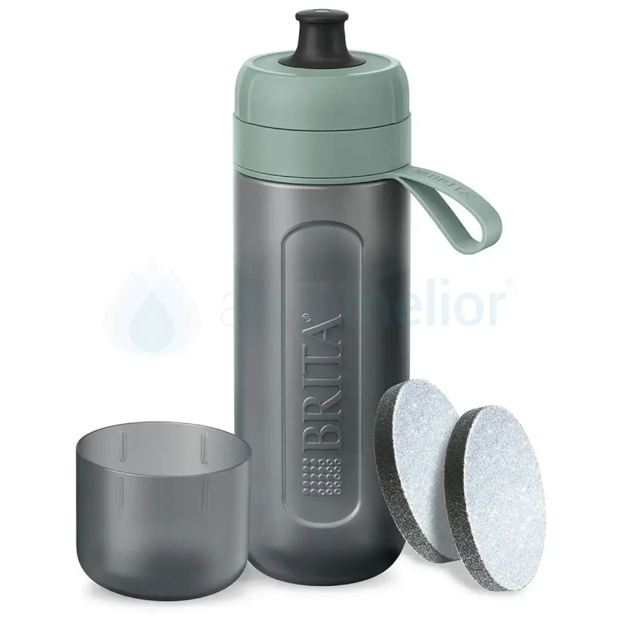 Brita Fill&Go Active 600ml pastelowa zieleń butelka filtrująca (z 2 filtrami MicroDisc)-1.webp