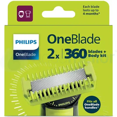 Philips QP624/50 2 x wymienne ostrze golarki 360 + zestaw nasadek do ciała