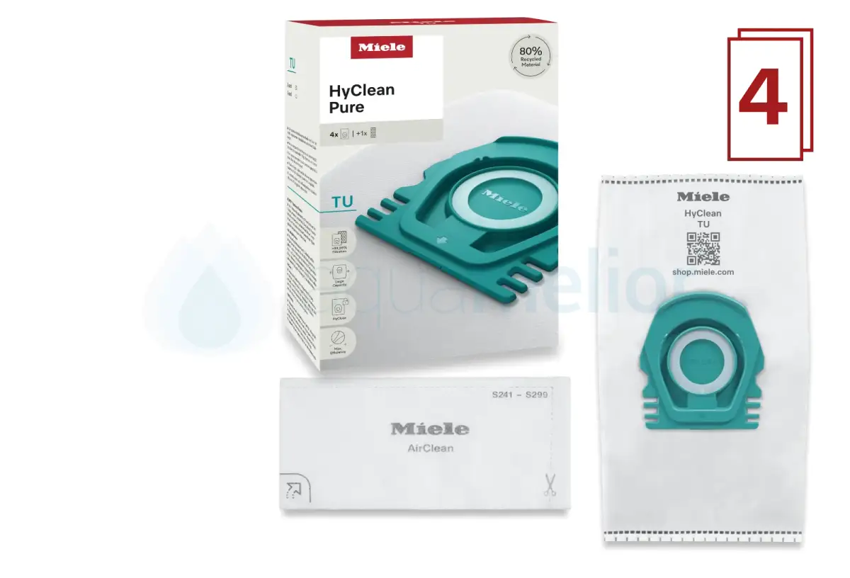Miele TU HyClean Pure Worki do odkurzacza (4 szt. + filtr AirClean) Guard L1 i S1-1.webp
