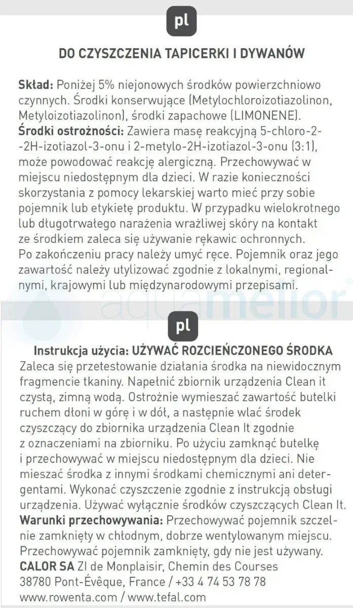 Tefal XD5310F0 środek czyszczący do tkanin i dywanów do odkurzaczy piorących-1.webp