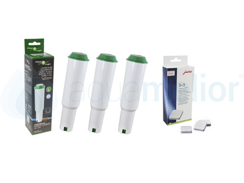 3x Filter Logic CFL-801B Filtr do ekspresu ciśnieniowego Jura Claris White  + Jura 61848 Tabletki odkamieniające 9 sztuk