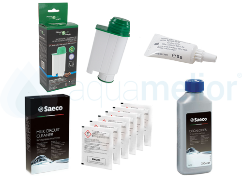 Filter Logic CFL-902B Filtr do ekspresów Philips Saeco + Saeco CA6705 Środek do czyszczenia systemu mleka Philips + Saeco CA6700 Odkamieniacz 250ml + Saeco HD5061 Smar konserwujący silikonowy